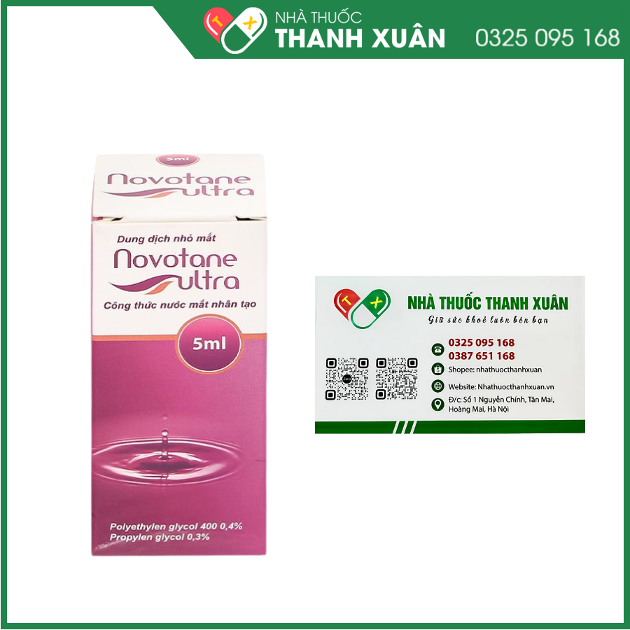 Novotane Ultra giảm tạm thời các chứng rát và kích ứng do khô mắt